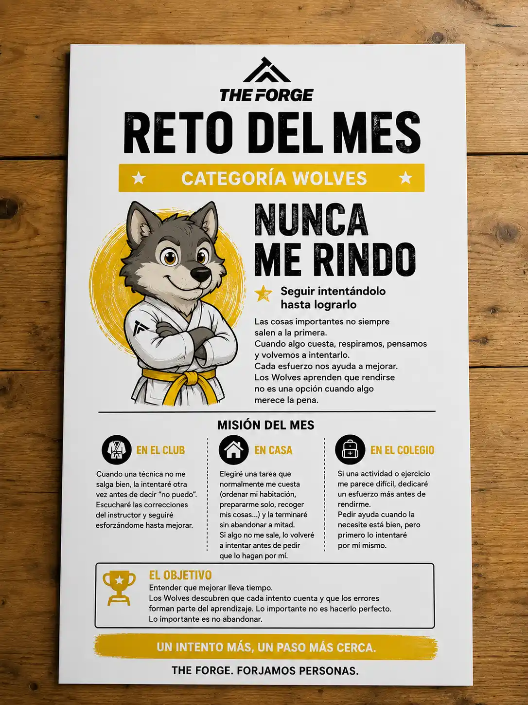 Reto del mes de Wolves con misiones para casa y el colegio